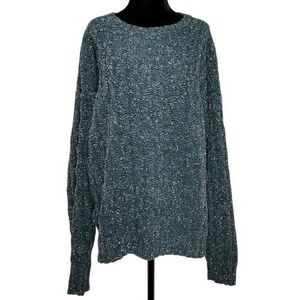 Vintage Woolrich‎ rugged outdoor wear speckled green sweater Cable Knit   L